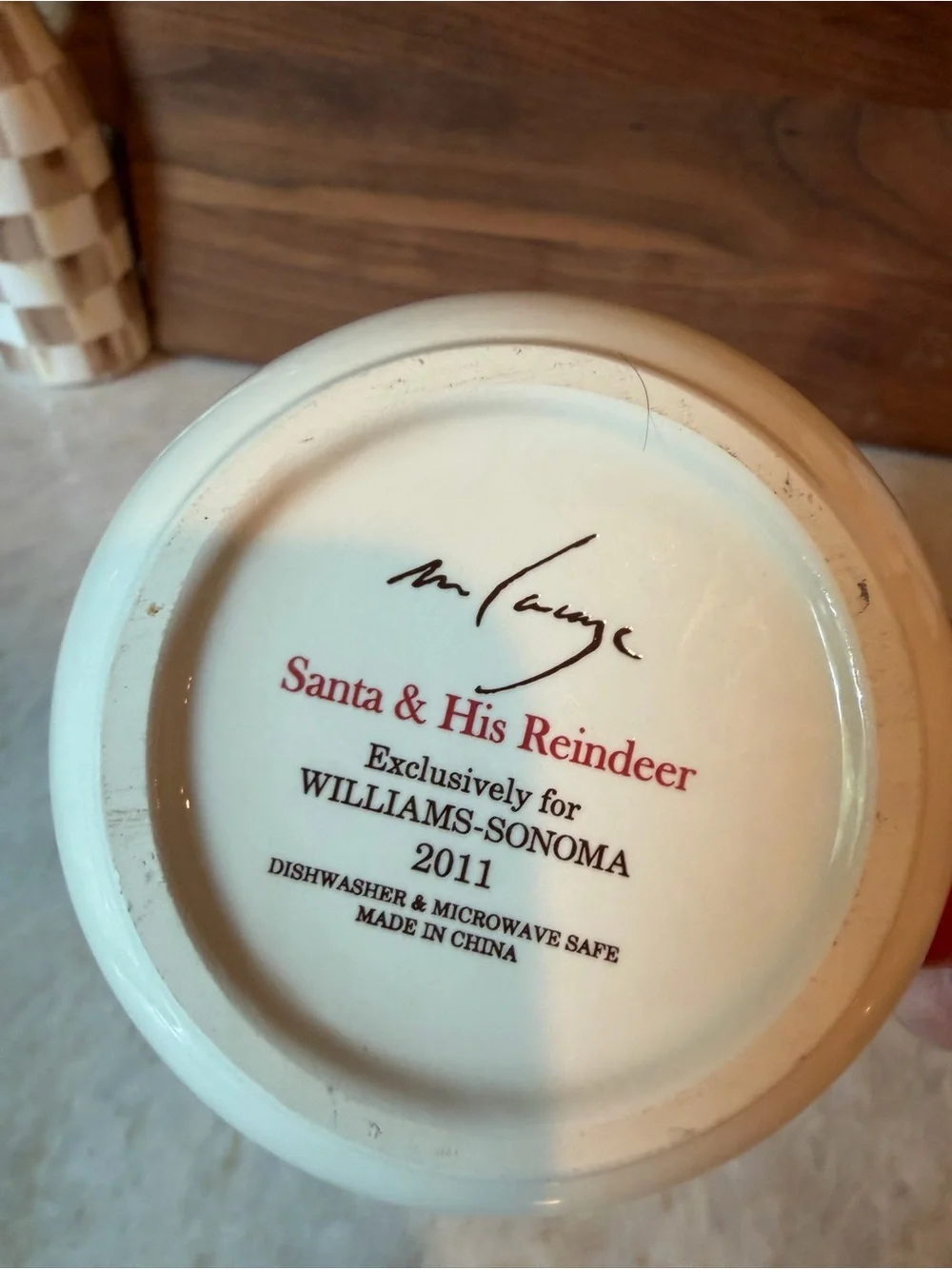 Willliams Sonoma Santa and his reindeer mug 2011